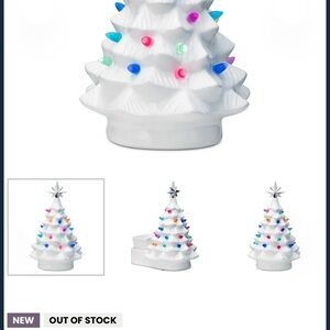 Scentsy White Ceramic Christmas Tree Candle Holder with Multicolor Lights